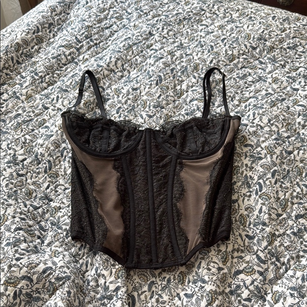black lace corset top